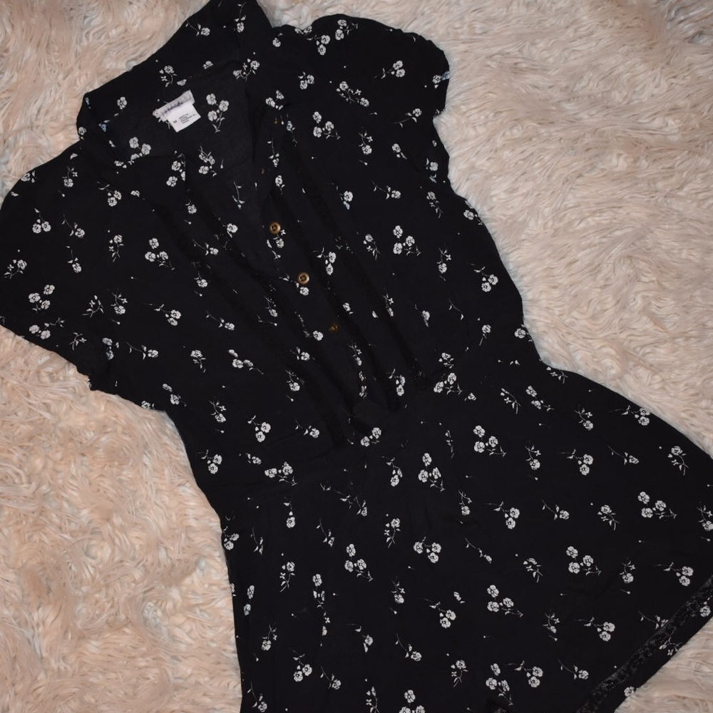 Black and white romper w/ lace